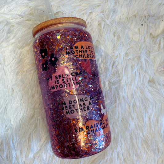 Affirmations for the Black Mom 16oz Snow Globe Tumbler