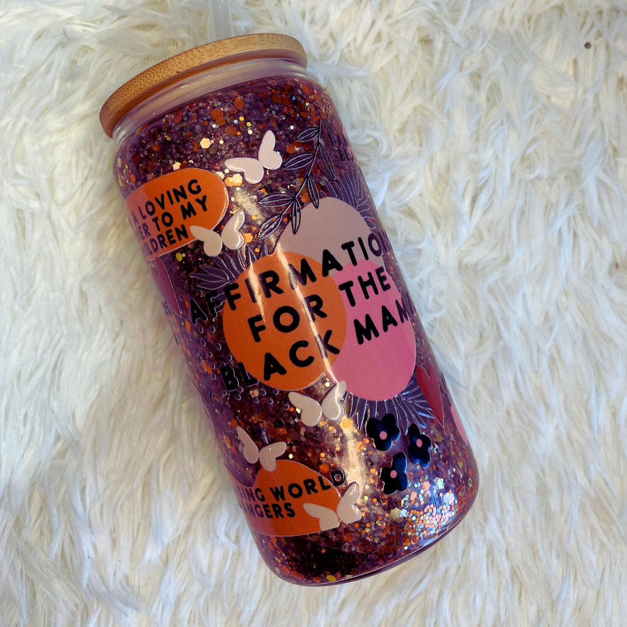 Affirmations for the Black Mom 16oz Snow Globe Tumbler