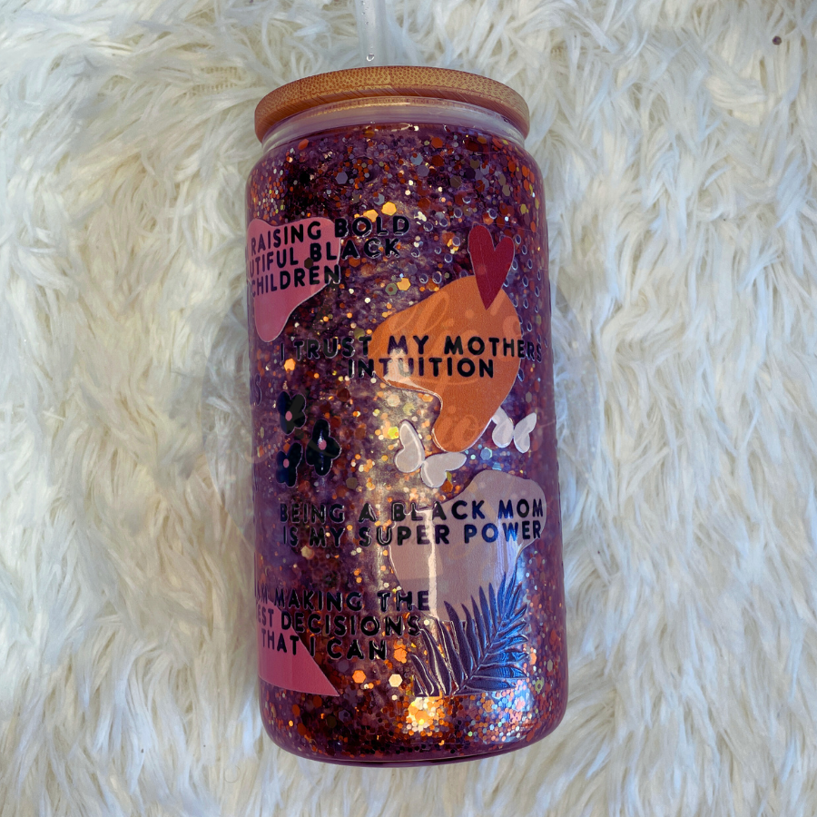 Affirmations for the Black Mom 16oz Snow Globe Tumbler