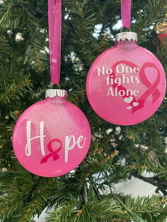 Set of Breast Cancer Awareness Christmas Ornament